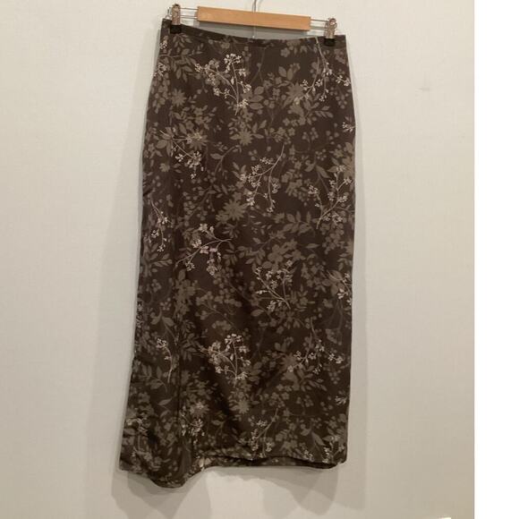 Vintage Fashion Bug Women Maxi Skirt Size Large Grey Floral 90s Y2K Forest Fairy - Picture 1 of 8